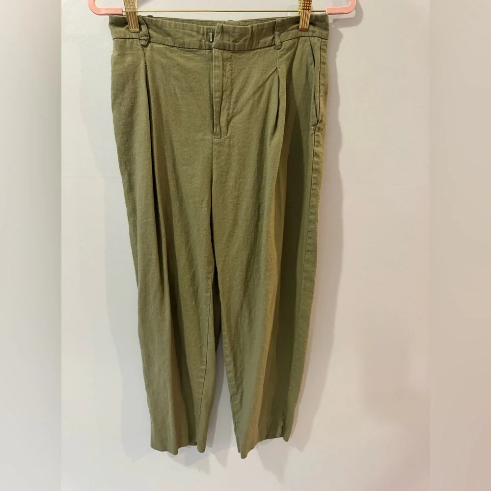 Zara Women Chinos Linen Cropped Pants S - Picture 1 of 8